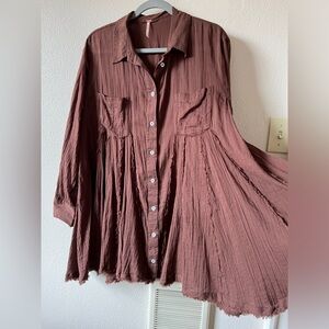 free people tunic shirt dress size small